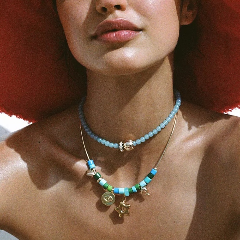 Anthropologie Beaded Charm Necklace